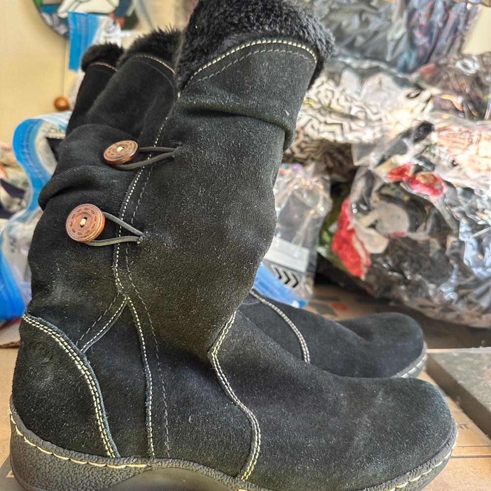BareTraps Black Winter Boots with Button Accents